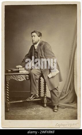 1867 Porträt Charles Haddon Spurgeon (1834–1892), englischer baptistischer Prediger, der bis heute unter Christen verschiedener Glaubensrichtungen sehr einflussreich ist. Stockfoto