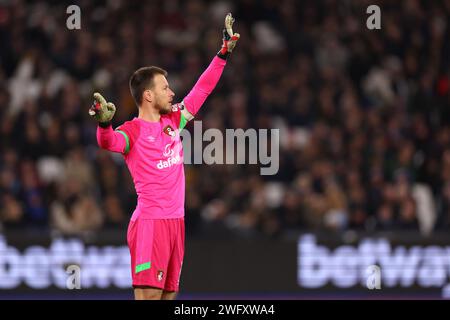 London Stadium, London, Großbritannien. Februar 2024. Premier League Football, West Ham United gegen Bournemouth; Neto of Bournemouth Credit: Action Plus Sports/Alamy Live News Stockfoto