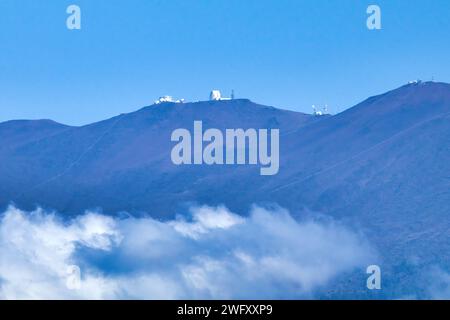 Fernaufnahme des Observatoriums auf Haleakala Stockfoto