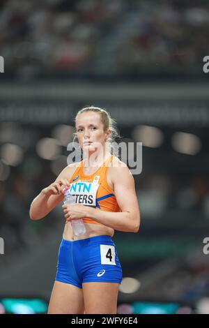 Cathelijn PEETERS, die an den 400-Meter-Hürden bei den Leichtathletik-Weltmeisterschaften 2023 in Budapest teilnahmen. Stockfoto