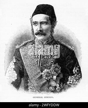 Porträt des Generalmajor Charles George Gordon CB (1833–1885), auch bekannt als Chinese Gordon, Gordon Pascha und Gordon of Khartum, war ein Offizier und Verwalter der britischen Armee. Veröffentlicht um 1880 Stockfoto