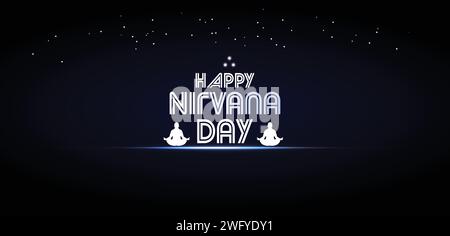 Hintergrundbilder und Hintergründe zum HAPPY Nirvana Day, die Sie herunterladen und auf Ihrem Smartphone, Tablet oder Computer verwenden können. Stock Vektor