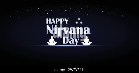 Hintergrundbilder und Hintergründe zum HAPPY Nirvana Day, die Sie herunterladen und auf Ihrem Smartphone, Tablet oder Computer verwenden können. Stock Vektor