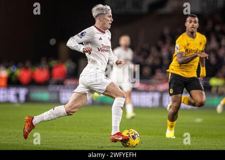 Wolverhampton, Großbritannien. Februar 2024. Wolverhampton, England, 1. Februar 2024: Alejandro Garnacho von man United während des Premier League-Fußballspiels zwischen Wolverhampton Wanderers und Manchester United im Molineux Stadium in Wolverhampton, England (Richard Callis/SPP) Credit: SPP Sport Press Photo. /Alamy Live News Stockfoto