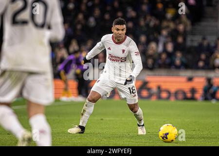 Wolverhampton, Großbritannien. Februar 2024. Wolverhampton, England, 1. Februar 2024: Casemiro of man United im Molineux Stadium in Wolverhampton, England (Richard Callis/SPP) Credit: SPP Sport Press Photo. /Alamy Live News Stockfoto