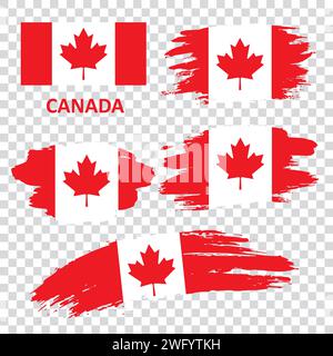 Satz von Vektorflaggen von Kanada Stock Vektor