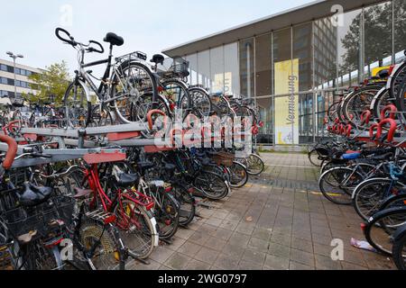 Fahrradparkplatz in der Stadt Münster Stockfoto