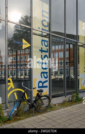 Fahrradparkplatz in der Stadt Münster Stockfoto