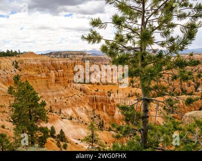 Eine atemberaubende Luftperspektive zeigt die atemberaubende Schönheit des Bryce Canyon National Park Stockfoto