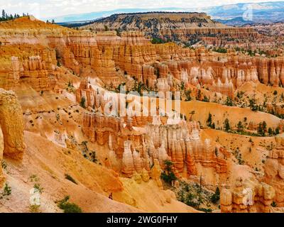 Eine atemberaubende Luftperspektive zeigt die atemberaubende Schönheit des Bryce Canyon National Park Stockfoto