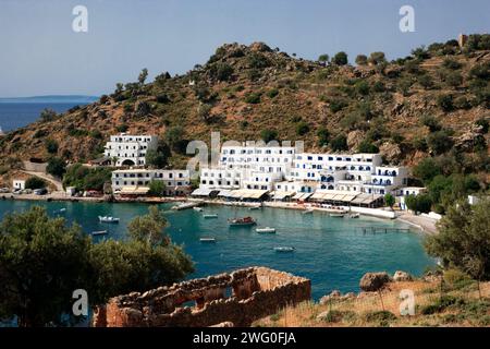 Das malerische Dorf Loutro an der Südküste auf Kreta, Griechenland. Stockfoto