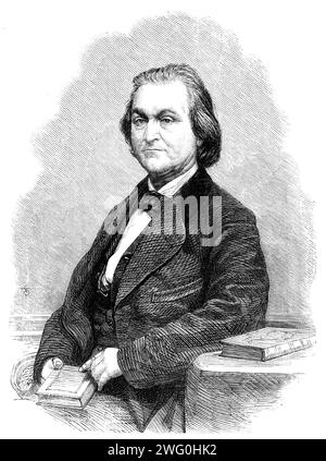 Mr. Yancey, einer der Kommissare der Konföderierten Staaten von Amerika an die europäischen Gerichte, 1862. Porträt von einem Foto von Mayall. "Mr. Yanceys wichtigster Anspruch auf öffentliche Bekanntmachung beruht auf seiner frühen Anerkennung der unerschütterlichen Unterschiede zwischen Nord und Süd [USA], und welche Zeit, anstatt sich zu verringern, zu verlängern und zu stärken... sagte er voraus, dass die Union aufgelöst werden würde, wenn sie als Sektionen aufgestellt waren, die eine gegen die andere... indem sie drei Herren auswählte, um eine kommission an die Mächte Europas zu bilden, um die Forderungen der Konföderierten Staaten darzulegen Stockfoto