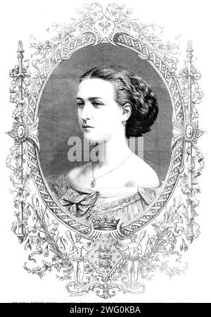 Ihre Königliche Hoheit Prinzessin Alexandra - nach einem Foto von Rudolph Stiegler [sic], Kopenhagen, 1862. Porträt der zukünftigen Königin von König Eduard VII Aus Illustrated London News, 1862. Stockfoto