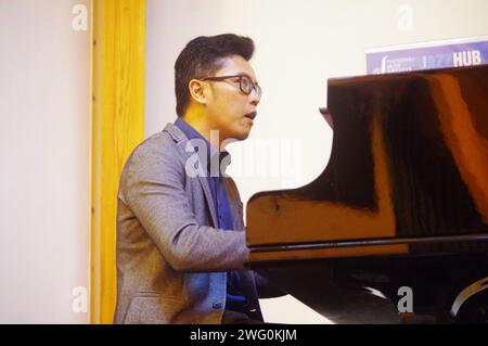 Alex Ho, Gary Crosby Sextet, National Jazz Archive, Loughton, Essex, Oktober 2023. Stockfoto