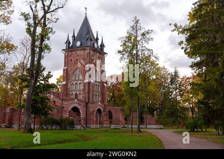 Chapelle Pavillon im Alexander Park, erbaut 1825–1828. Architekt Adam Adamovich Menelas. Befindet sich in Puschkin, St. Petersburg, Russland Stockfoto