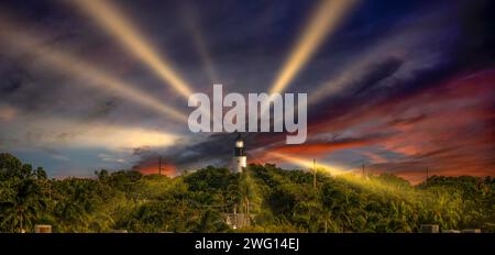 Abendliche Atmosphäre im Leuchtturm Key West Florida USA Stockfoto