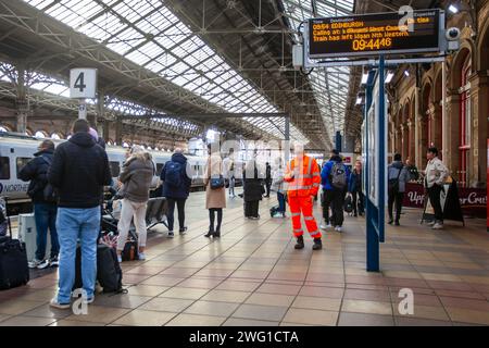 Preston Railway Station in Lancashire, England Hauptstrecke der West Coast Main Line, die von Avanti TransPennineExpress, Großbritannien, bedient wird Stockfoto