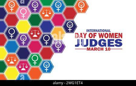 Internationaler Tag der Frauen Richter Vektor Vorlage Design Illustration. März: Geeignet für Grußkarten, Poster und Banner Stock Vektor