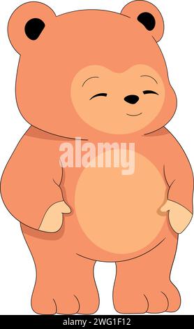 Ein großer, fetter orangener Teddybär mit einem freundlichen Gesicht und kreativem Illustrationsdesign Stock Vektor