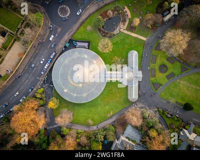 Glasgow Botanic Gardens Kibble Palace Birdseye View Stockfoto