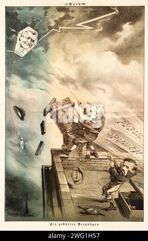 Cartoon aus Puck, zwischen 1880 und 1889. Stockfoto
