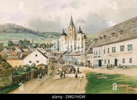 Mariazell, ca. 1840. Stockfoto