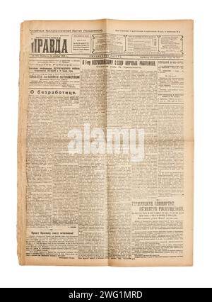 Petrogradskaja Prawda (russisch Петроградская правда, „Petrograder Wahrheit“) ist eine russische Zeitung, Nr. 267, 24. november 1923. Stockfoto