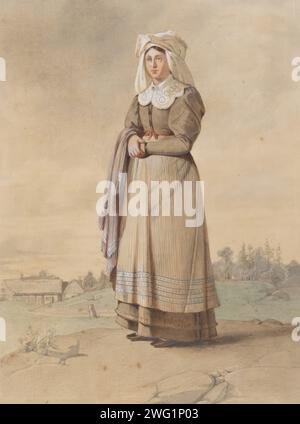 Frau im Kostüm, erste Hälfte des 19. Jahrhunderts. Stockfoto