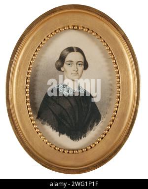 Clara Mathilda Klintberg, 1858; Ovalminiatur. Stockfoto