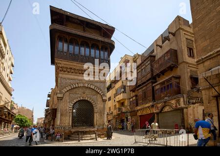 Sabil Kuttab von Abdel Rahman Katkhuda Sabil-Kuttab von Abd al-Rahman Katkhuda in der Al Muizz Straße in Kairo, Ägypten Stockfoto