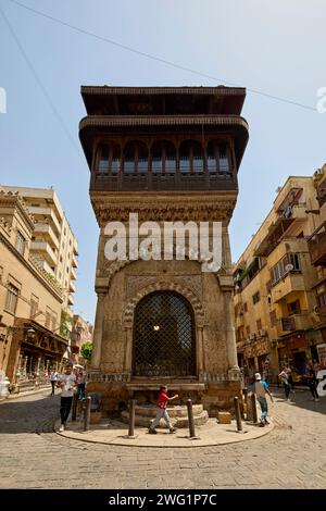 Sabil Kuttab von Abdel Rahman Katkhuda Sabil-Kuttab von Abd al-Rahman Katkhuda in der Al Muizz Straße in Kairo, Ägypten Stockfoto