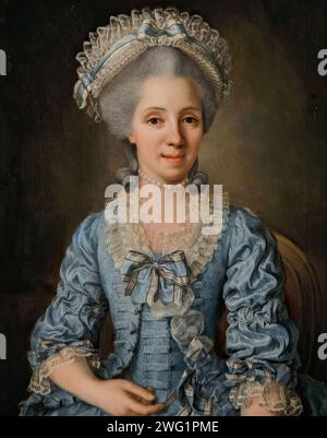 Junge Dame in schwedischer Tracht, 1779. Stockfoto