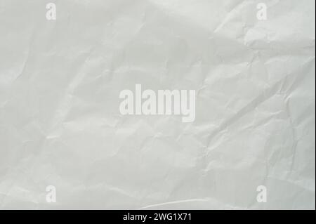 Nahansicht der Hintergrund-Seite für zerknittertes weißes Papier Stockfoto