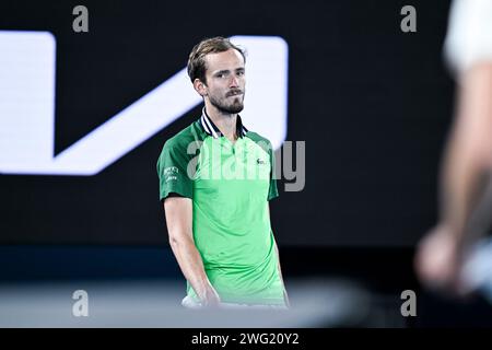 Melbourne, Australie. Januar 2024. Daniil Medwedev während des Australian Open AO 2024 Grand Slam Tennis Turniers am 26. Januar 2024 im Melbourne Park in Australien. Foto Victor Joly/DPPI Credit: DPPI Media/Alamy Live News Stockfoto