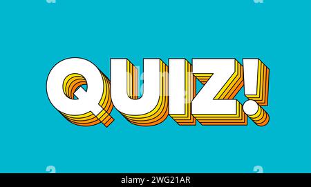 Quiz-Logo-Banner. Pop-Art-Design für die Umfrage. Frage beantworten. Symbol „Fragebogen Quiz“. Marketing- und Werbetag. Vektor Stock Vektor