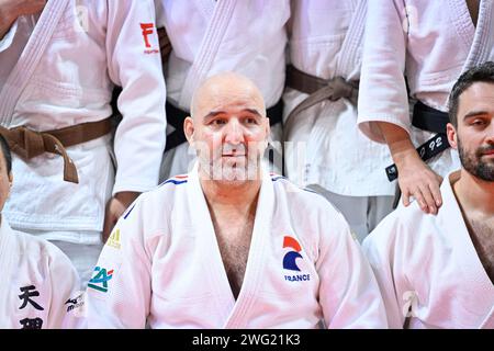 Paris, Frankreich. Februar 2024. Larbi Benboudaoud am Institut du Judo am 2. Februar 2024 in Paris. Foto: Victor Joly/ABACAPRESS.COM Credit: Abaca Press/Alamy Live News Stockfoto