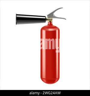?Kohlendioxid-Feuerlöscher mit Düse isoliert auf weißem Hintergrund. Tragbare Feuerlöschanlagen der Feuerwehr Professionell an Stock Vektor
