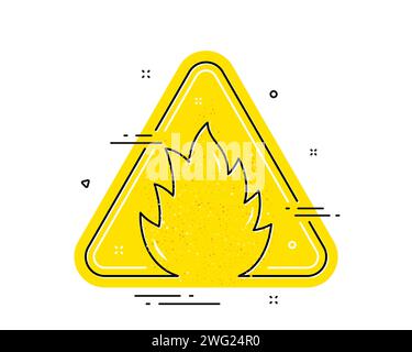 Symbol „Feuerwarnung“. Isoliertes Dreieck brennbares Warnschild. Warnsymbol Flammenwarnung. Feuerwarnsymbol. Vektor Stock Vektor