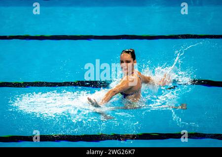 Doha, Katar. Februar 2024. Susanna Pedotti aus Italien tritt an den künstlerischen Schwimm-Technikfrauen während der 21. Aquatikweltmeisterschaft im Aspire Dome in Doha (Katar) am 2. Februar 2024 an. Quelle: Insidefoto di andrea staccioli/Alamy Live News Stockfoto