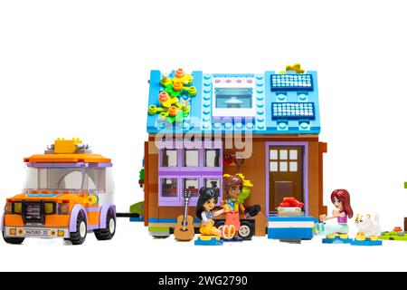 Billund, Dänemark - 1. Februar 2024: Lego Friends Mobile Tiny House Stockfoto