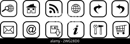 Web-Symbolgruppe. Website legt Symbolvektor fest. Für Computer und Mobilgeräte. Vektor Stock Vektor