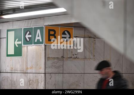 Prag, Tschechische Republik. Februar 2024. U-Bahn-Station Mustek in Prag, Tschechische Republik, 2. Februar 2024. Quelle: Michal Kamaryt/CTK Photo/Alamy Live News Stockfoto