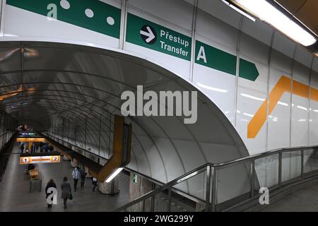 Prag, Tschechische Republik. Februar 2024. U-Bahn-Station Mustek in Prag, Tschechische Republik, 2. Februar 2024. Quelle: Michal Kamaryt/CTK Photo/Alamy Live News Stockfoto