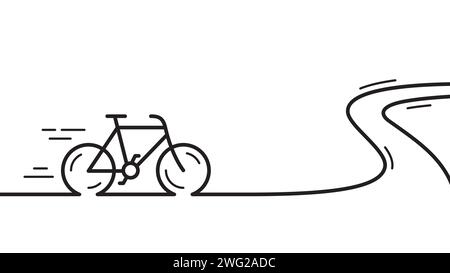 Banner für die Fahrradlinie. Hintergrund der Fahrradtour. Illustration der Radreise. Vektor Stock Vektor