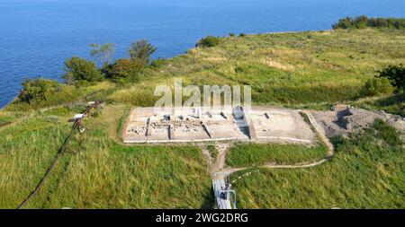 Archäologische Fundstätte am Kap Arkona auf der deutschen Insel Rügen Stockfoto