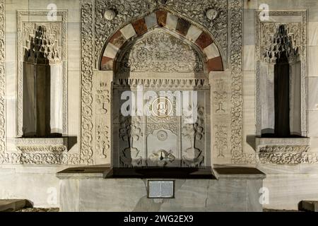 Eine von vier Waschung Brunnen, Springbrunnen von Sultan Ahmed III (Türkischen Rokoko), Istanbul, Türkei Stockfoto