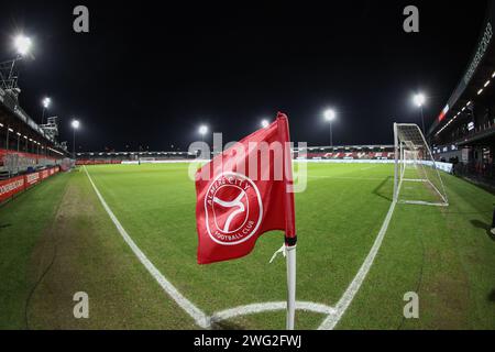Almere, Niederlande. Februar 2024. ALMERE, 02.02.2024, Yanmar Stadium, Saison 2023/2024, Dutch Eredivisie Football. Überblick über das stadion vor dem Spiel Almere City - Excelsior Credit: Pro Shots/Alamy Live News Stockfoto