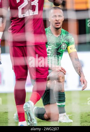 NIGERIA GEGEN ANGOLA, FUSSBALL, AFRIKANISCHER CUP DER NATIONEN, K.O.-STADIUM, K.O.-STADIUM, VIERTELFINALE, SINGLE LEG Stockfoto