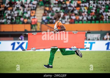 NIGERIA GEGEN ANGOLA, FUSSBALL, AFRIKANISCHER CUP DER NATIONEN, K.O.-STADIUM, K.O.-STADIUM, VIERTELFINALE, SINGLE LEG Stockfoto