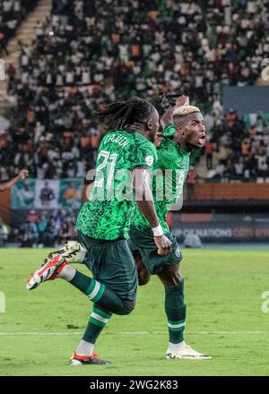 NIGERIA GEGEN ANGOLA, FUSSBALL, AFRIKANISCHER CUP DER NATIONEN, K.O.-STADIUM, K.O.-STADIUM, VIERTELFINALE, SINGLE LEG Stockfoto